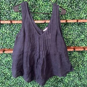 Calypso - Ventina black linen tank